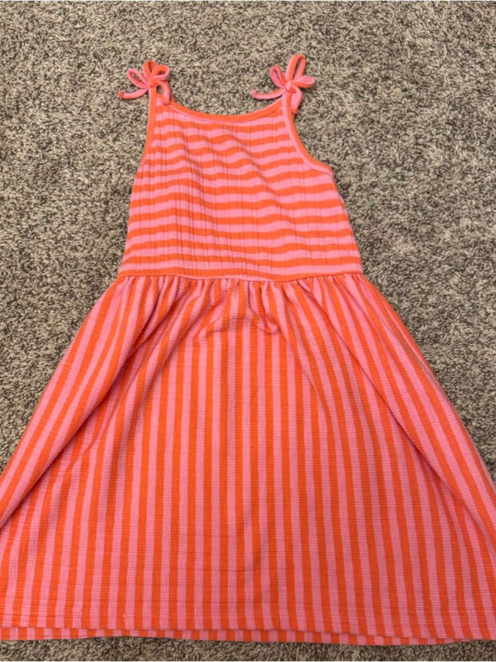 Cat & Jack Pink and Orange Striped Knot-Shoulder Dress